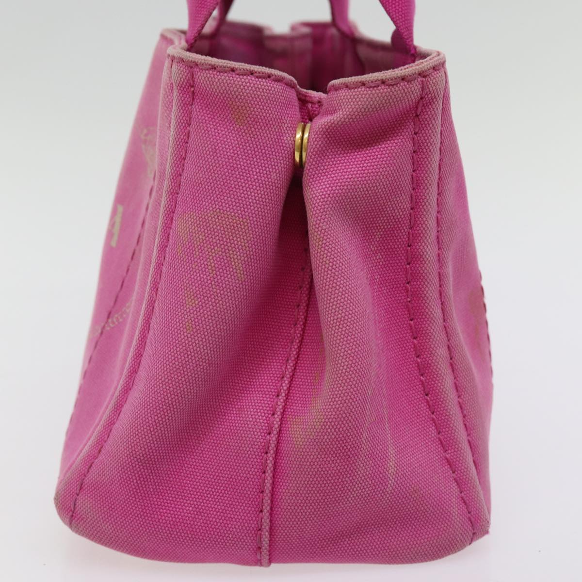 Luxury PradaCanapa PM Hand Bag Canvas 2way Pink 76984