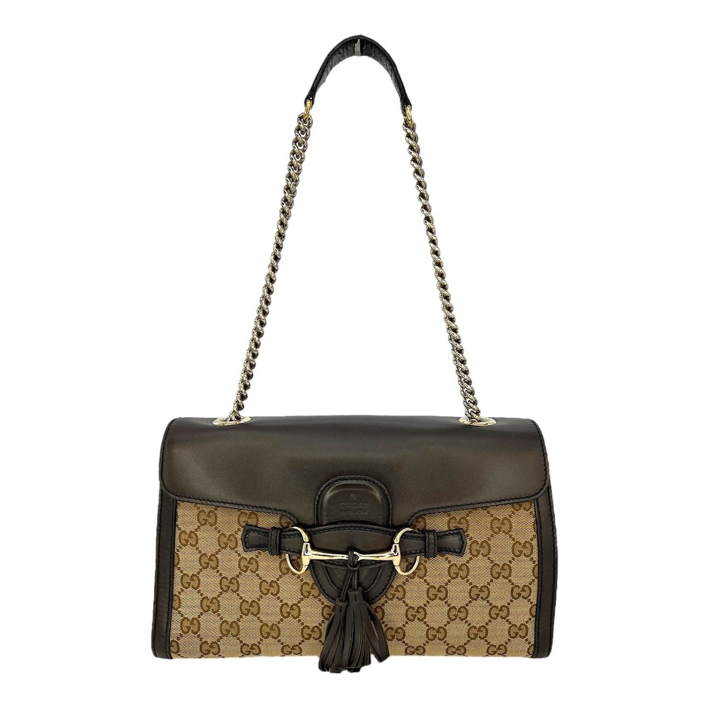 Luxury Gucci GG Supreme Emily Flap Shoulder Bag