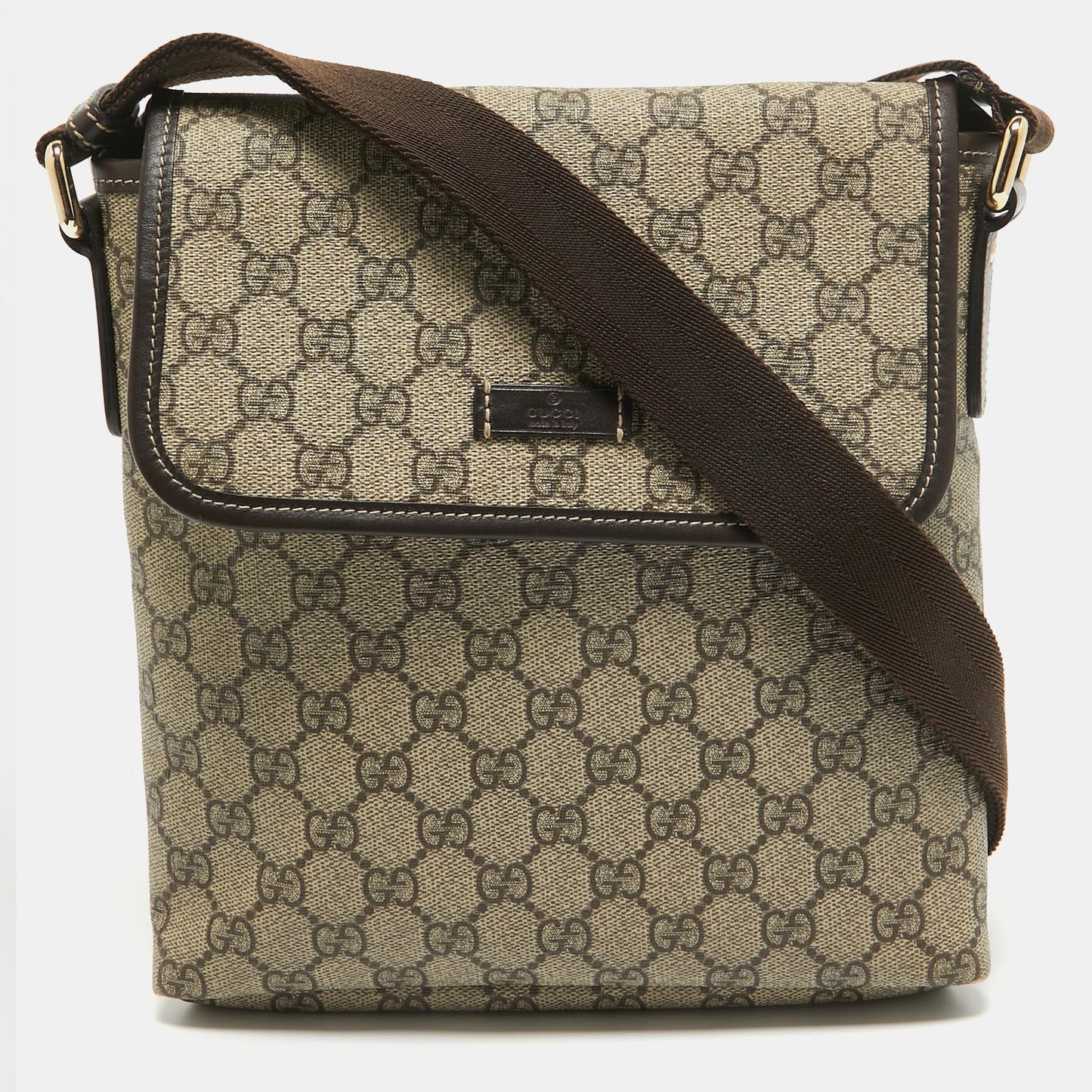 Luxury Gucci Trending 2025 Beige/Brown Signature Coated Canvas Flap Messenger Bag