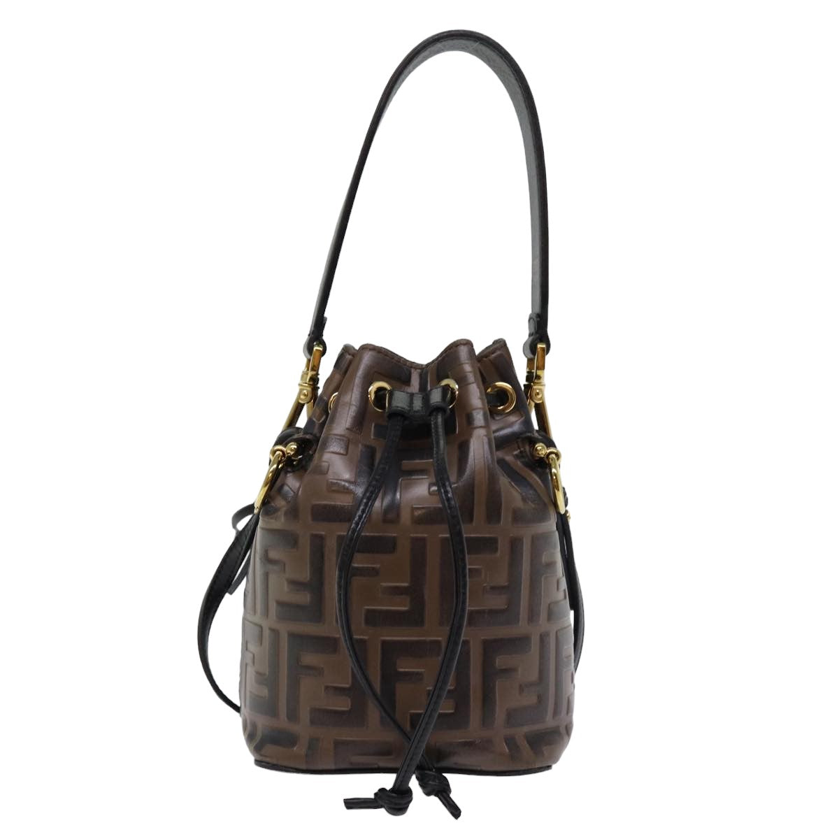 Luxury Fendi Zucca Canvas Mont Tresor Mini Shoulder Bag 2way Brown77005