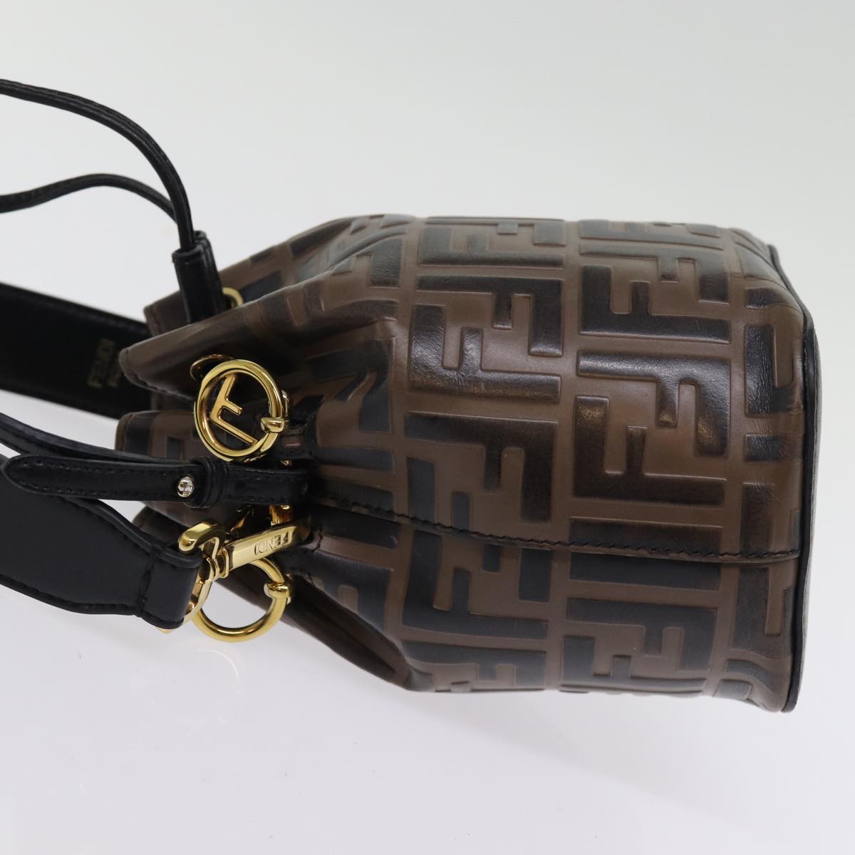 Luxury Fendi Zucca Canvas Mont Tresor Mini Shoulder Bag 2way Brown77005