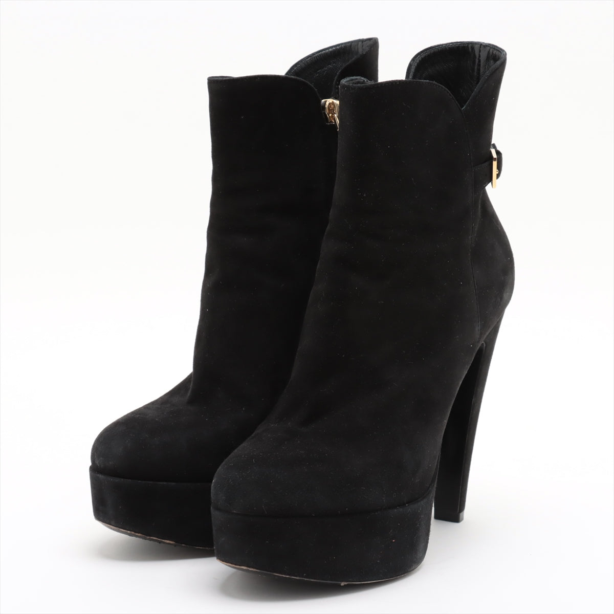 Louis Vuitton After-Grow Line 21 Years Sued Boots 36 1/2  Black NL0231 LV Logo Right Foot Heel Jacket