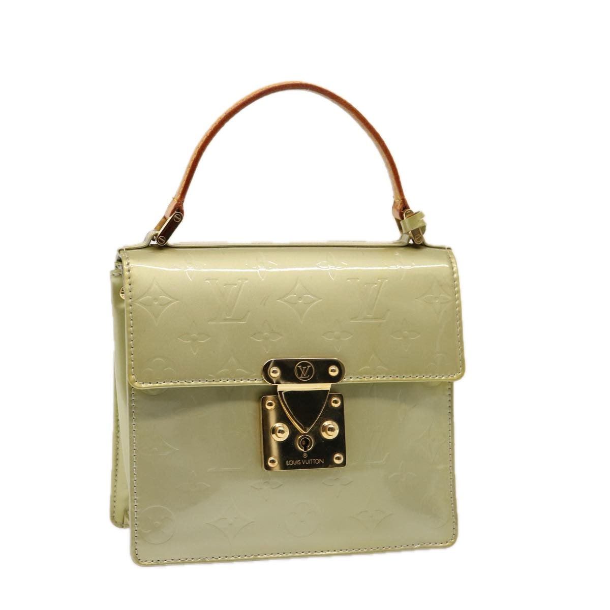LOUIS VUITTON Monogram Vernis Spring Street Hand Bag Gris M91029 LV 77147