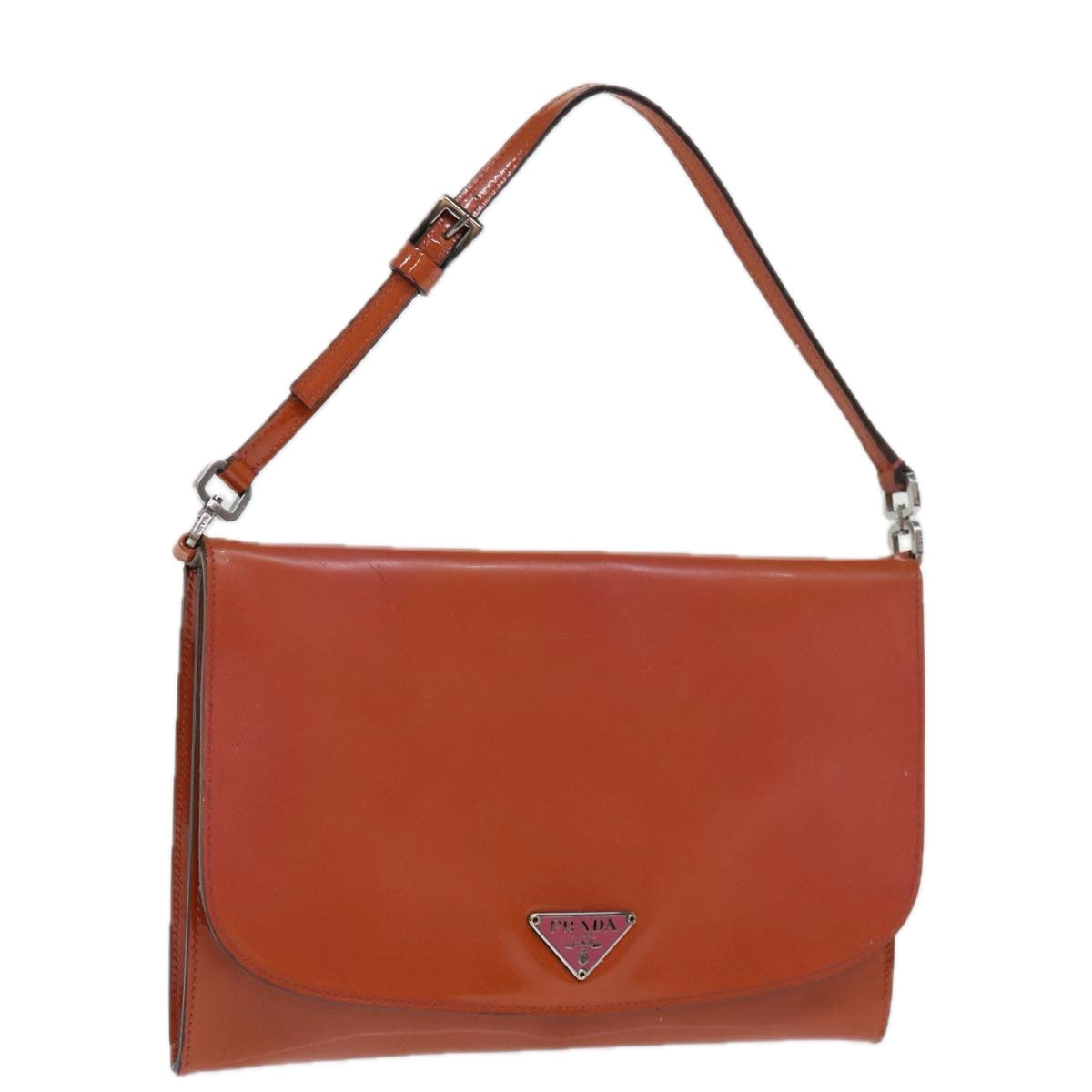 Luxury PradaHand Bag Enamel Orange 77205