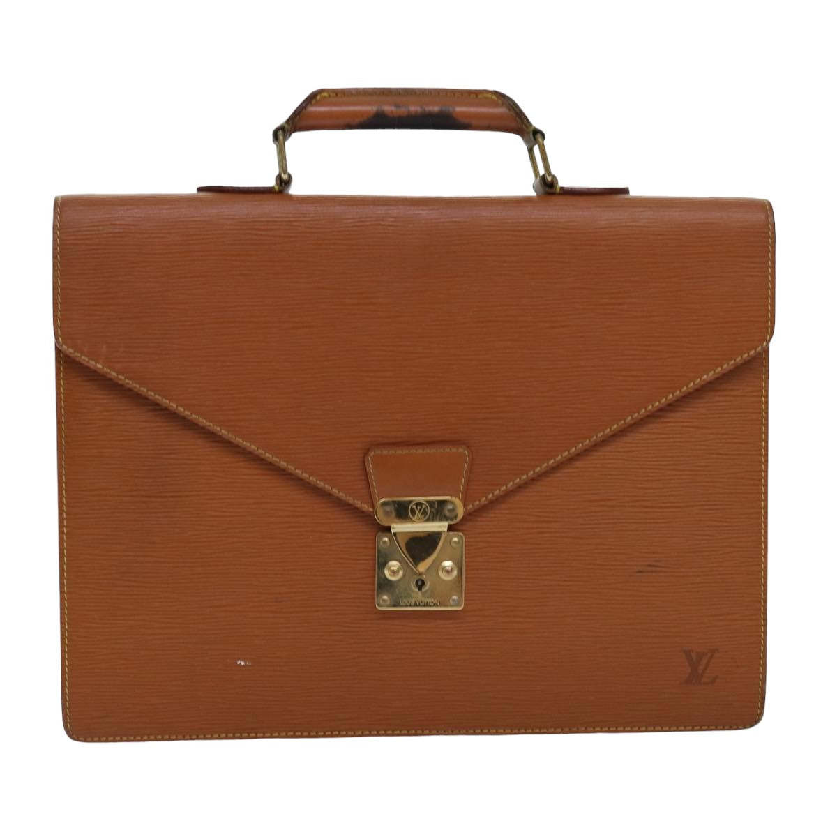 LOUIS VUITTON Epi Serviette Conseiller Briefcase Brown M54423 LV 77227