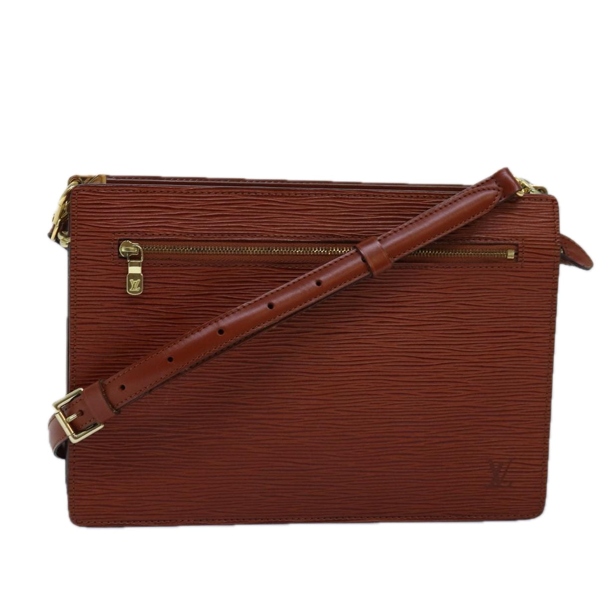 LOUIS VUITTON Epi Angian Clutch Bag Brown M52113 LV 77265