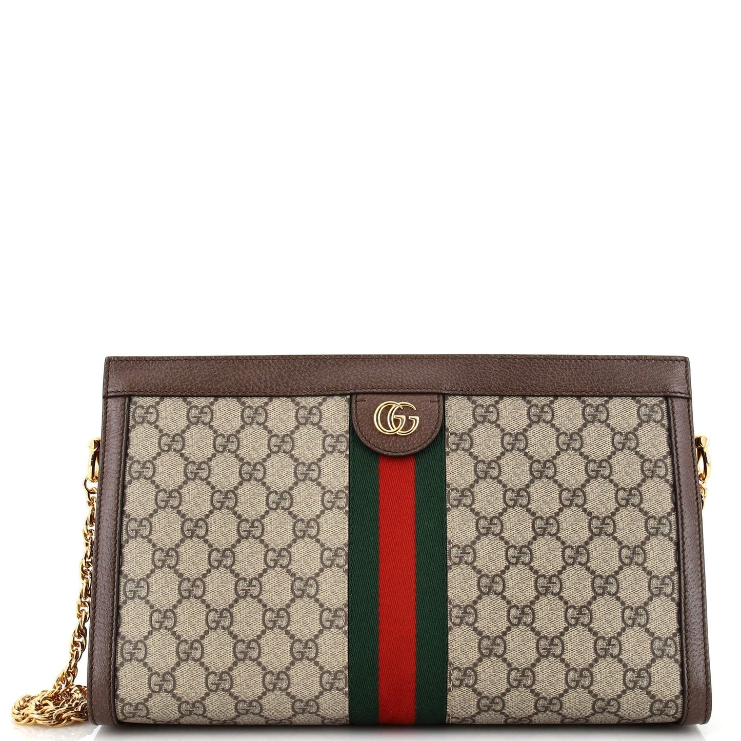 Luxury Gucci Trending 2025 Ophidia Chain Shoulder Bag GG Coated Canvas Medium