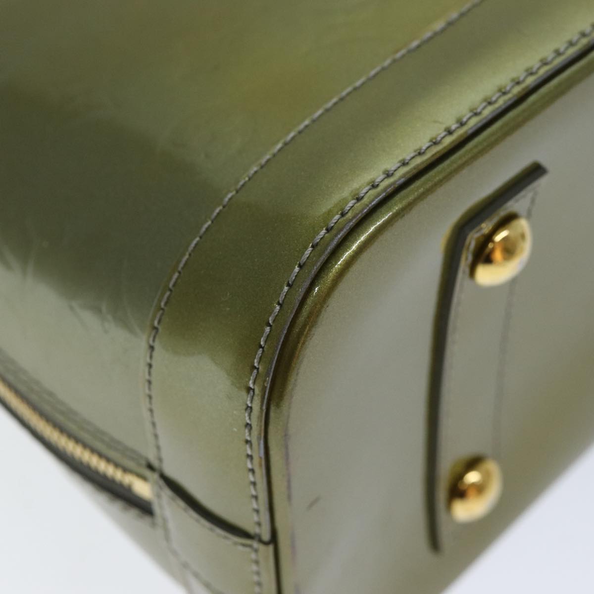 LOUIS VUITTON Monogram Vernis Alma PM Hand Bag Veil Olive M91582 LV 77311