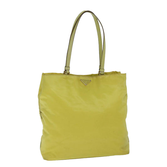 Luxury PradaTote Bag Nylon Yellow 77355