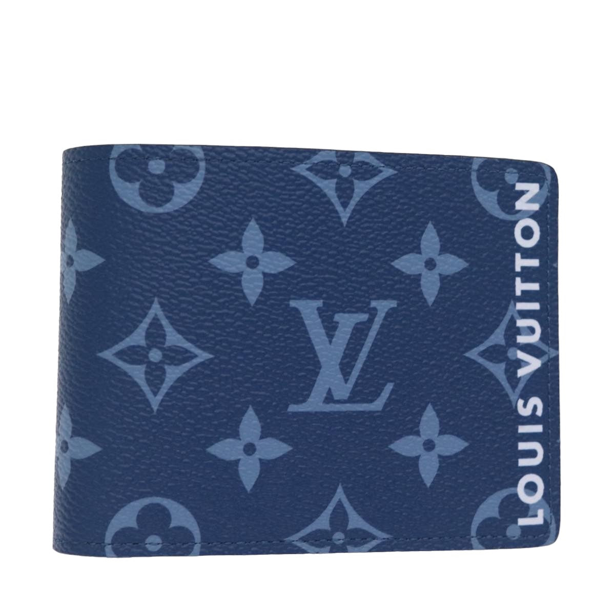 LOUIS VUITTON Monogram Portefeuille Slender Billfold Blue M82798 LV 77435S
