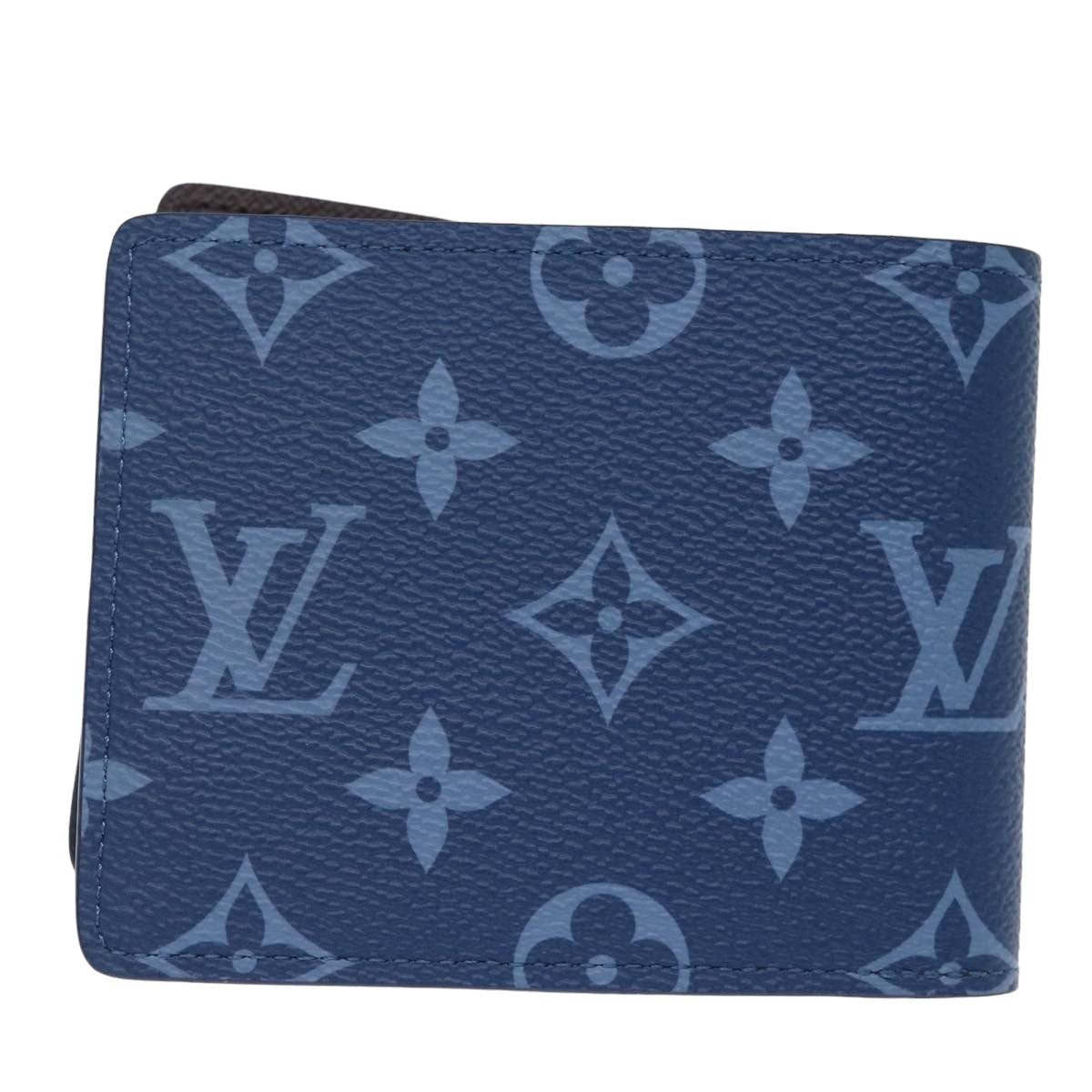 LOUIS VUITTON Monogram Portefeuille Slender Billfold Blue M82798 LV 77435S