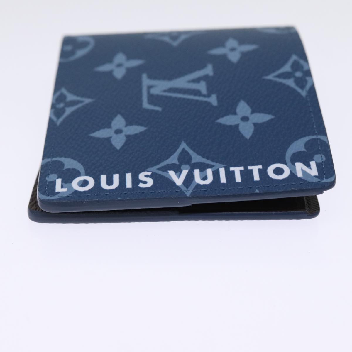 LOUIS VUITTON Monogram Portefeuille Slender Billfold Blue M82798 LV 77435S