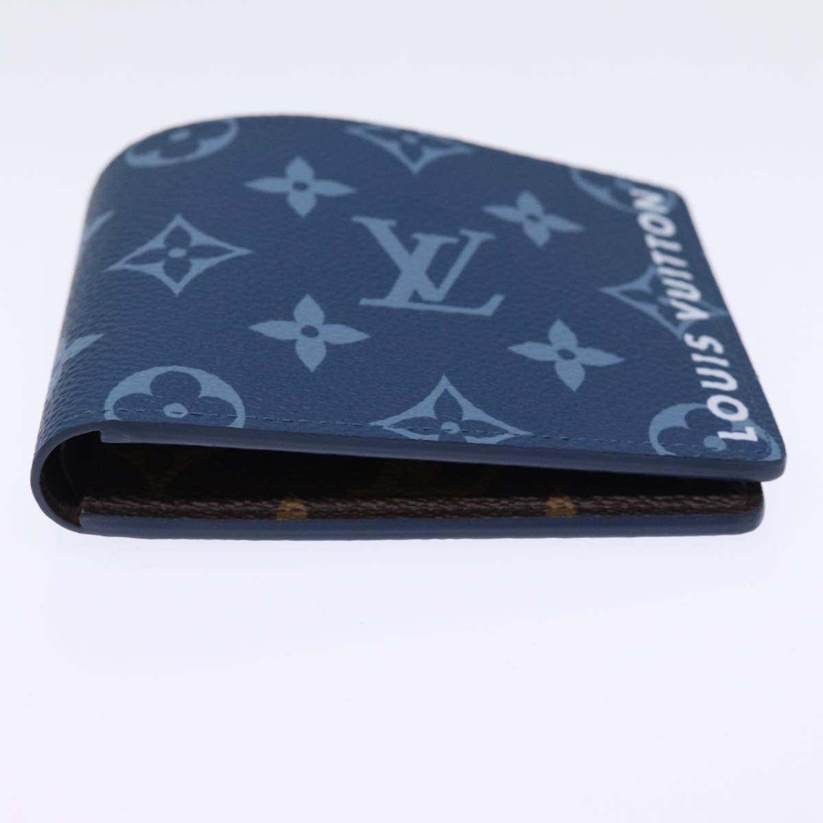 LOUIS VUITTON Monogram Portefeuille Slender Billfold Blue M82798 LV 77435S