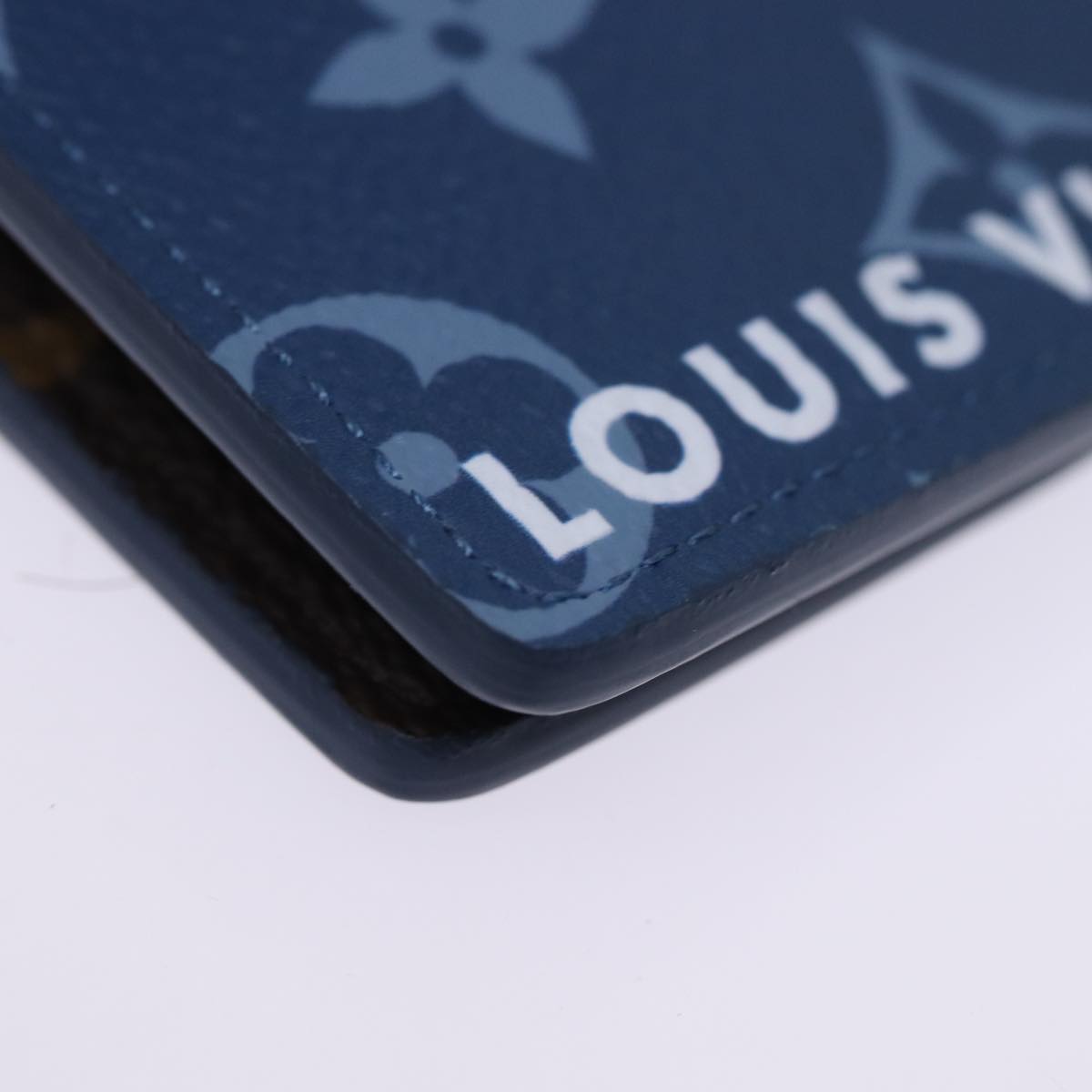 LOUIS VUITTON Monogram Portefeuille Slender Billfold Blue M82798 LV 77435S