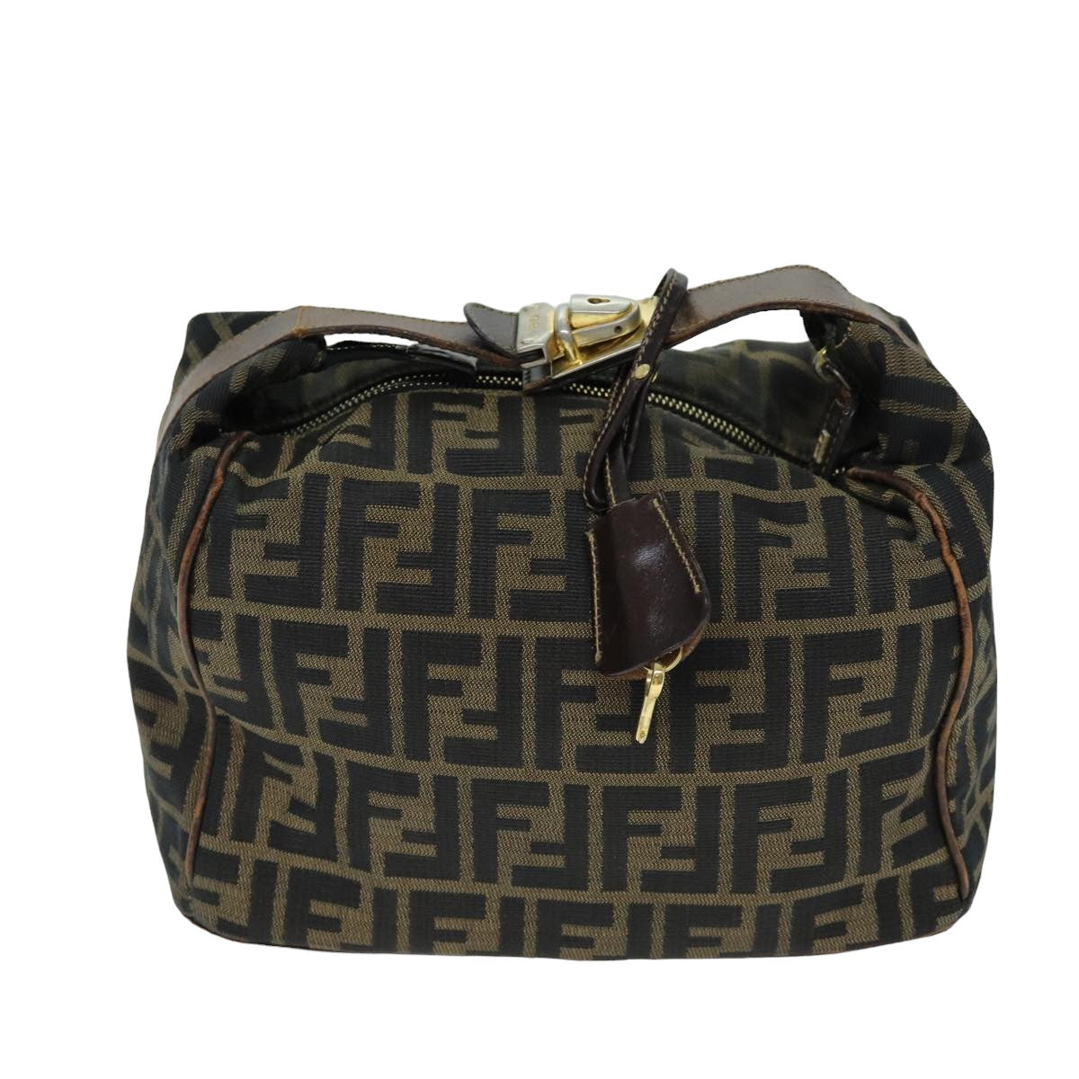 Luxury Fendi Zucca Canvas Vanity Cosmetic Pouch Brown Black77458