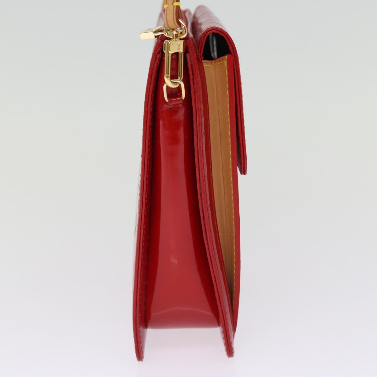 LOUIS VUITTON Monogram Vernis Motto Accessory Pouch Red M91137 LV 77464