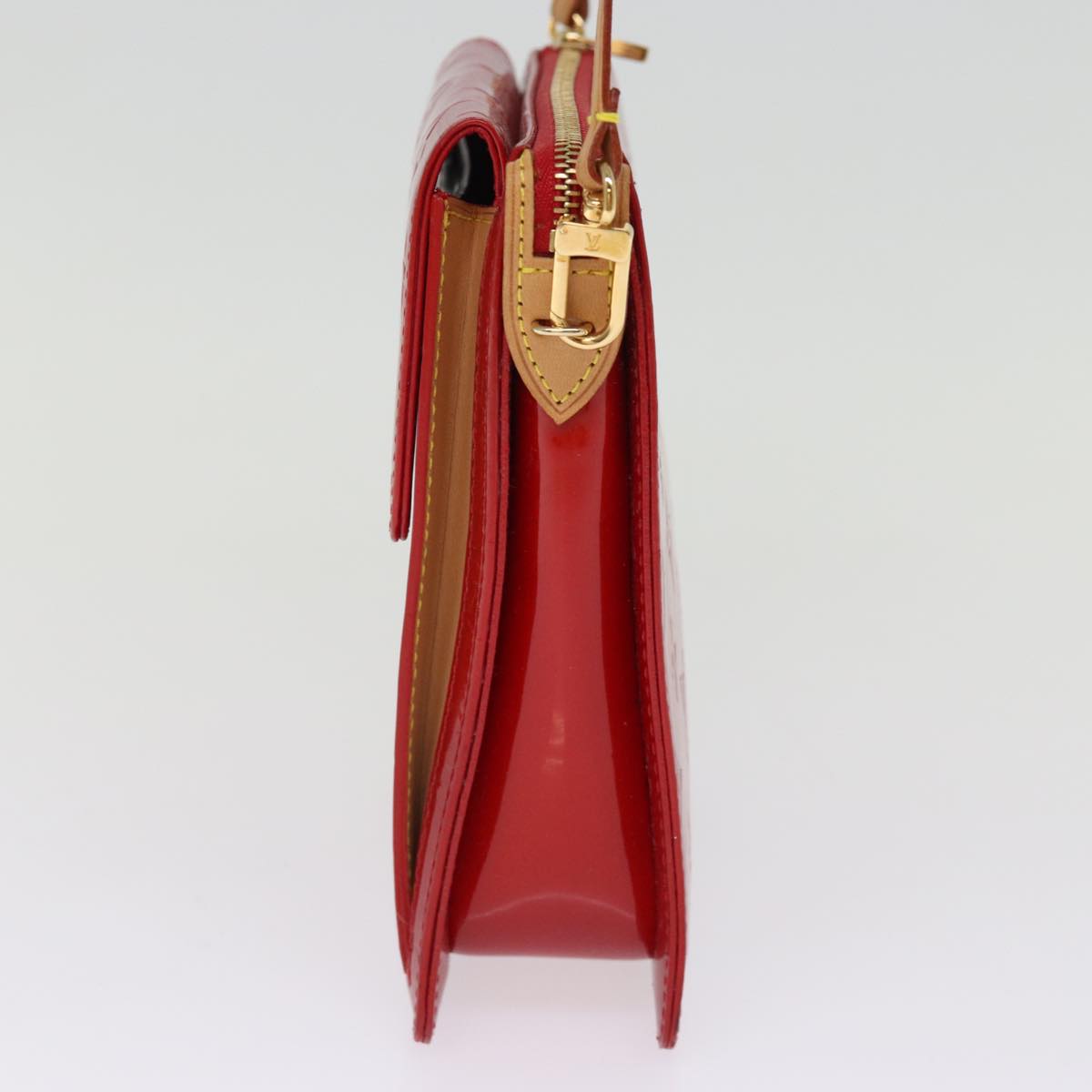 LOUIS VUITTON Monogram Vernis Motto Accessory Pouch Red M91137 LV 77464