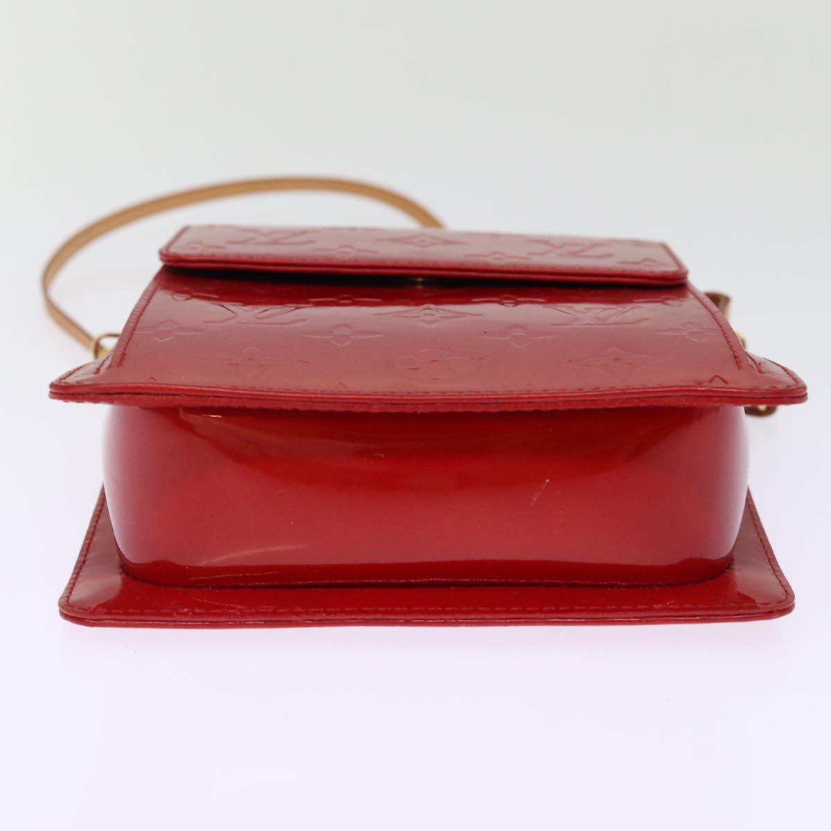 LOUIS VUITTON Monogram Vernis Motto Accessory Pouch Red M91137 LV 77464