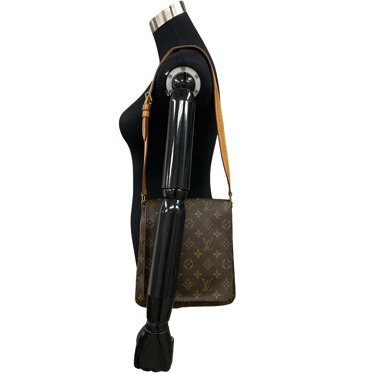 LOUIS VUITTON Shoulder Bag leather Brown Monogram Musette Salsa