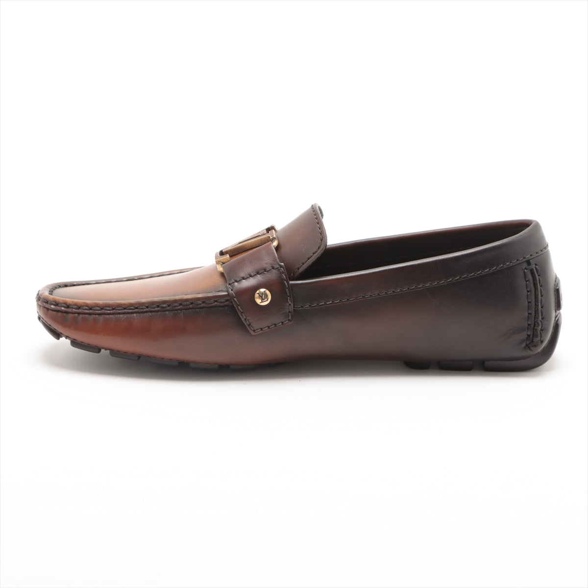 Louis Vuitton Monte Carlo 15 Years Leather Driving Shoes 8 Men Brown FA0125 LV Logo