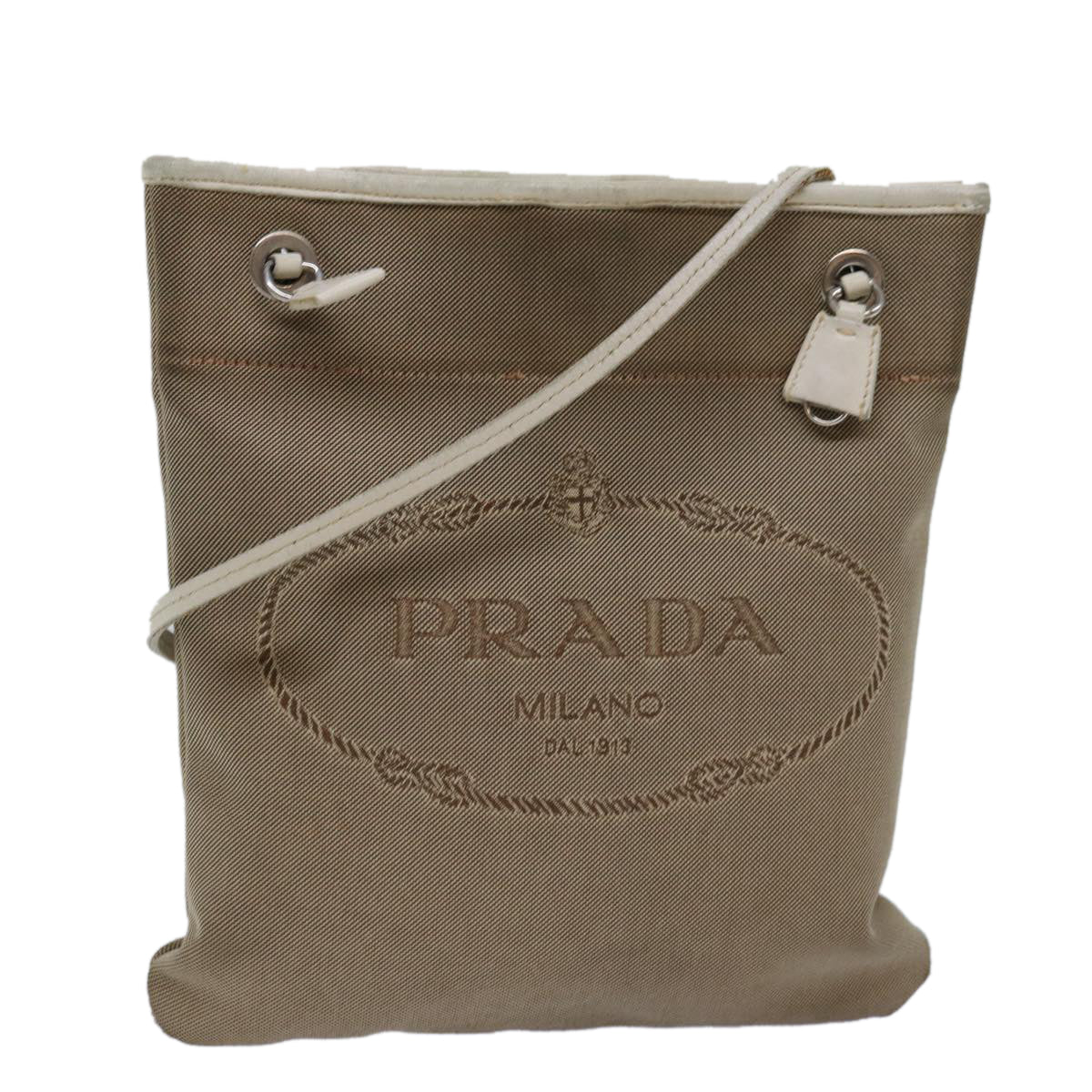 Luxury PradaShoulder Bag Canvas Beige 77502
