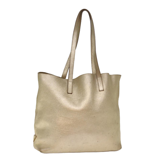 Luxury PradaTote Bag Leather Gold 77504