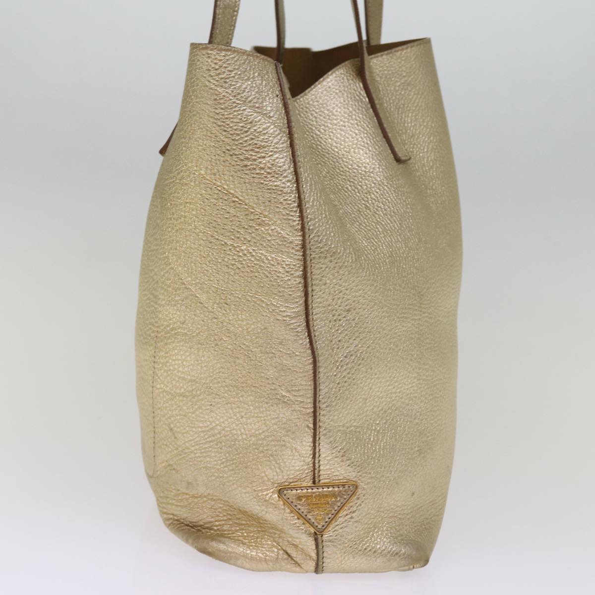 Luxury PradaTote Bag Leather Gold 77504