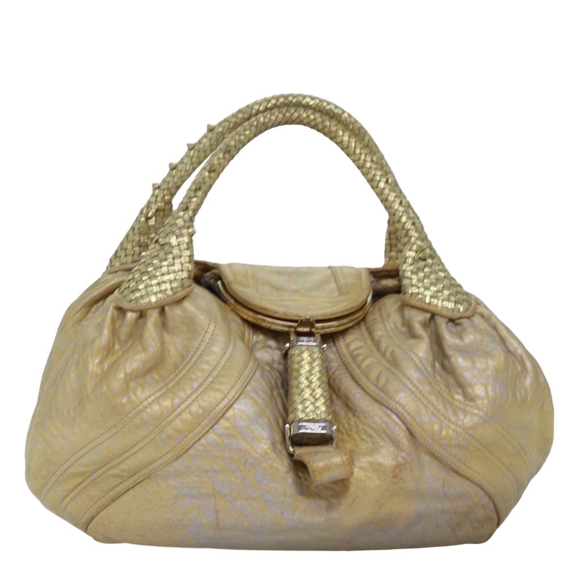Luxury Fendi Spy bag Shoulder Bag Leather Gold77507