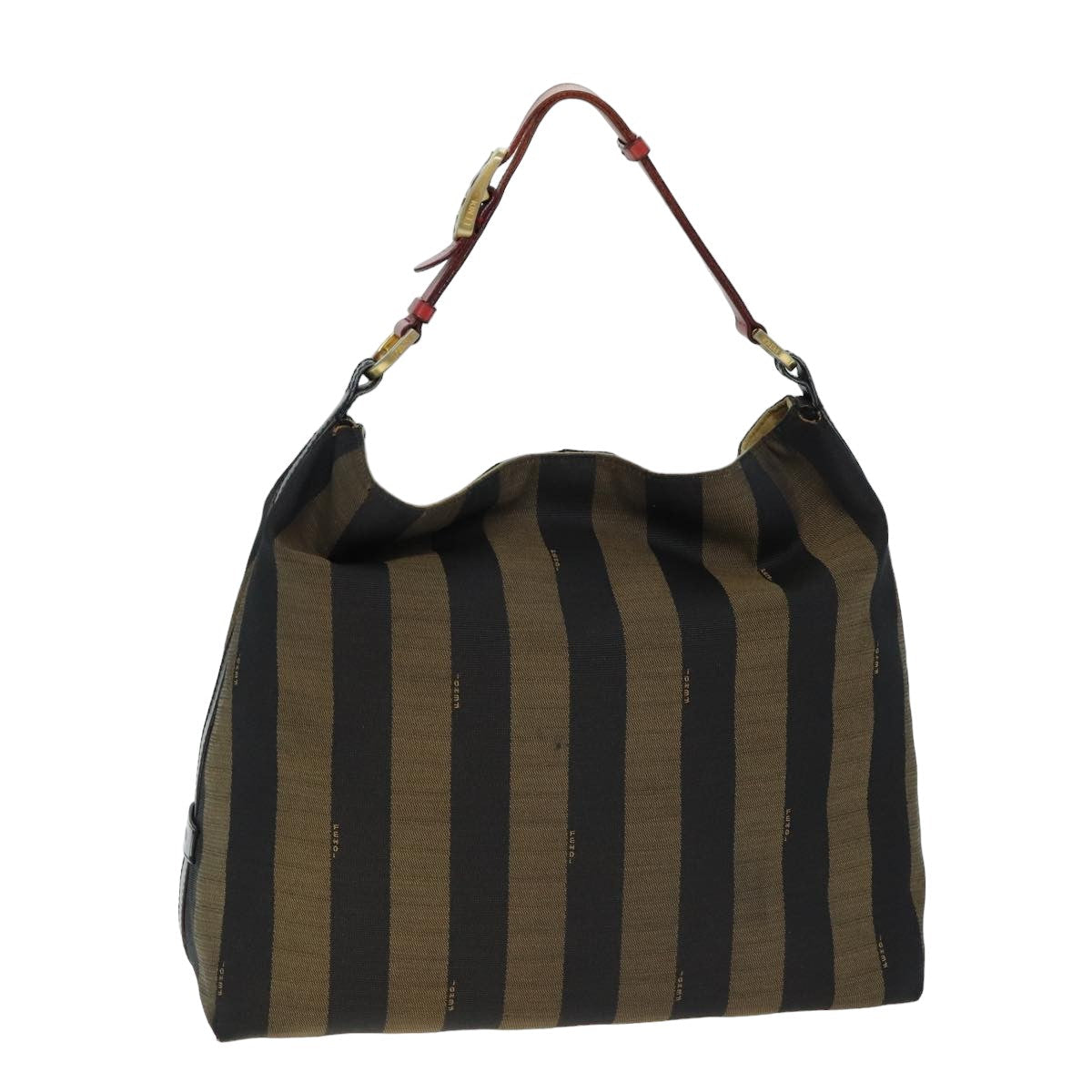 Luxury Fendi Pecan Canvas Tote Bag Brown Black77508