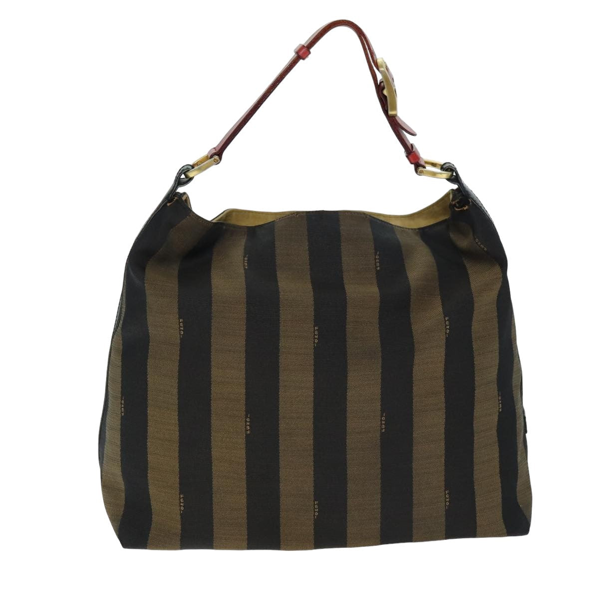 Luxury Fendi Pecan Canvas Tote Bag Brown Black77508