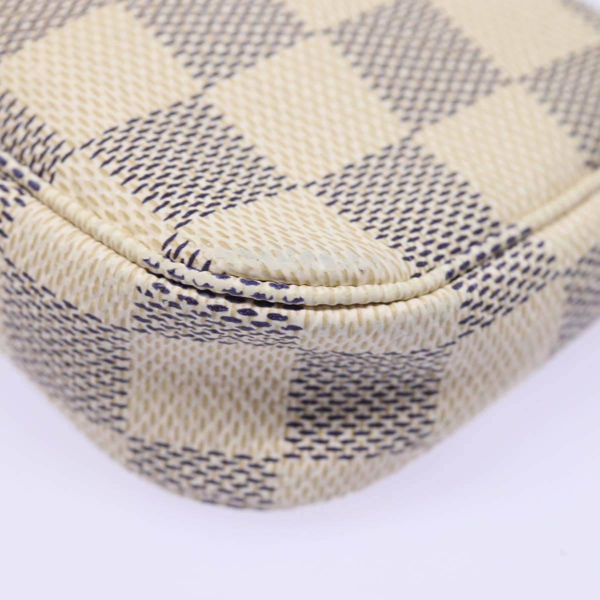 LOUIS VUITTON Damier Azur Mini Pochette Accessoires Pouch N60487 LV 77545