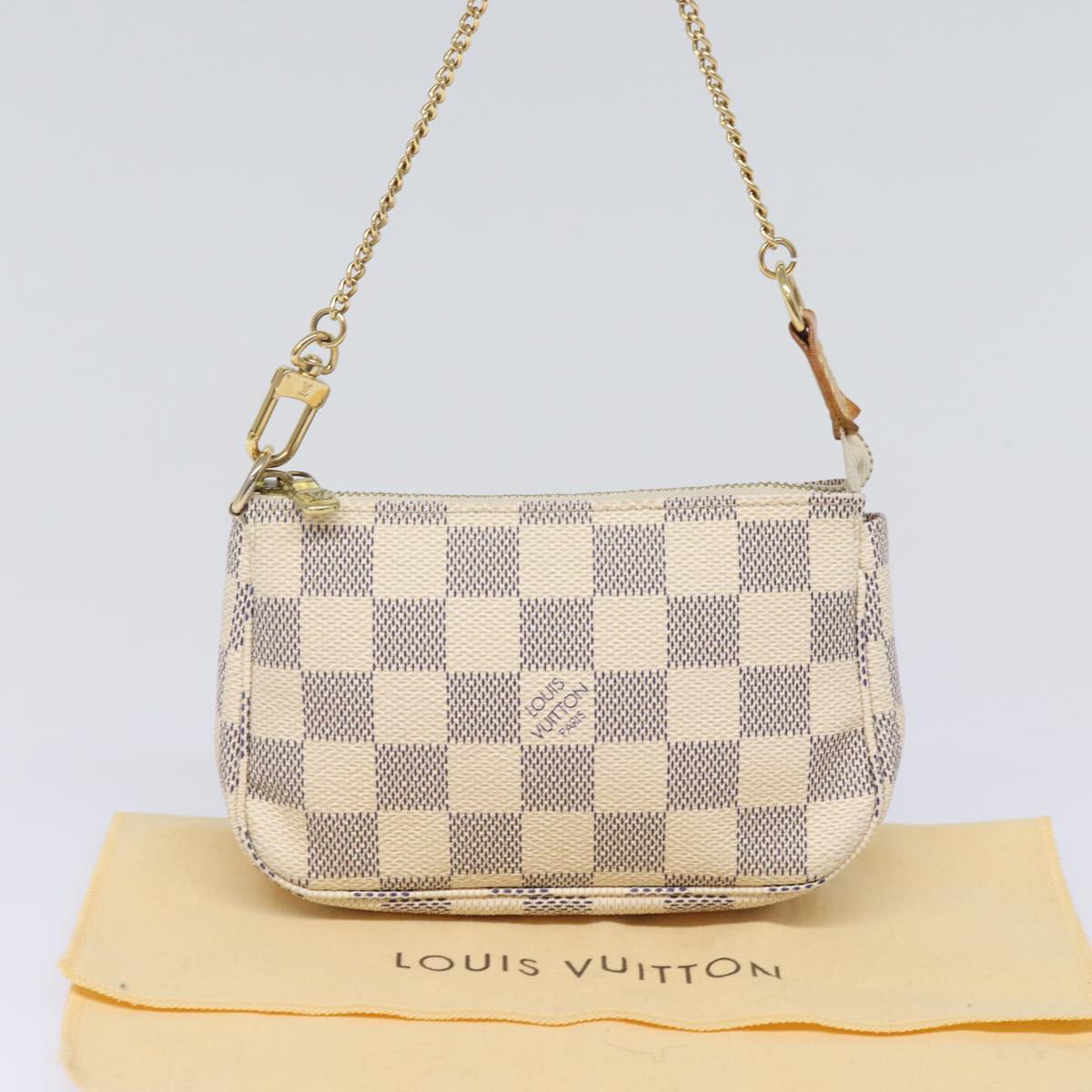 LOUIS VUITTON Damier Azur Mini Pochette Accessoires Pouch N60487 LV 77545