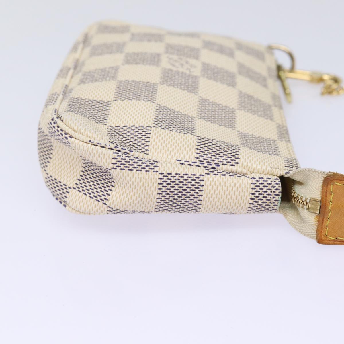 LOUIS VUITTON Damier Azur Mini Pochette Accessoires Pouch N60487 LV 77545