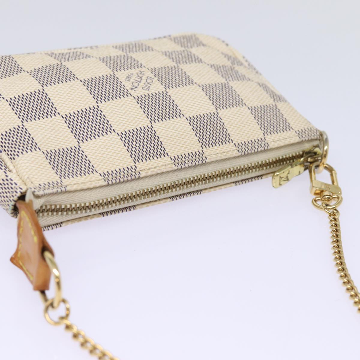 LOUIS VUITTON Damier Azur Mini Pochette Accessoires Pouch N60487 LV 77545