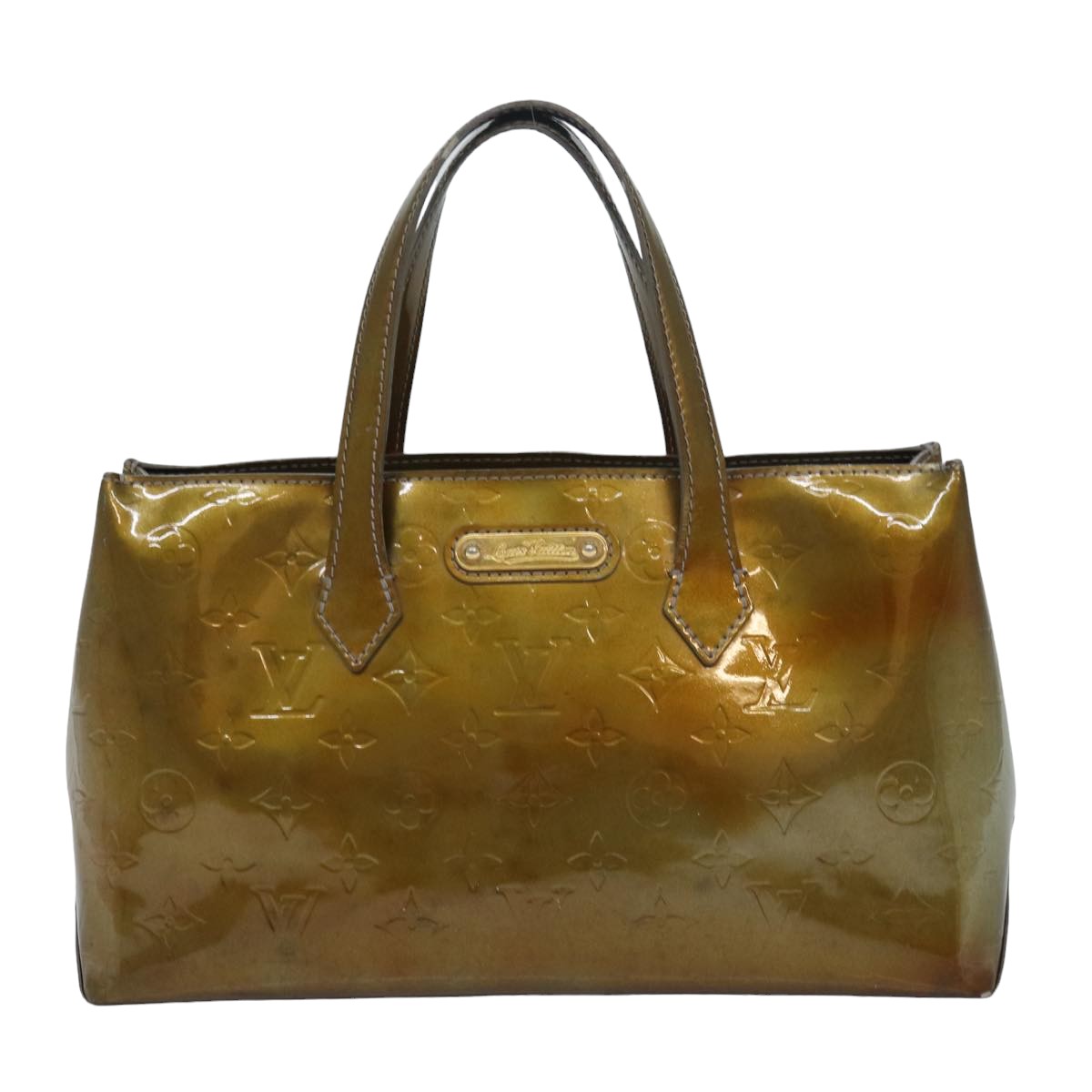LOUIS VUITTON Monogram Vernis Wilshire PM Hand Bag Veil Bronze M91642 77559