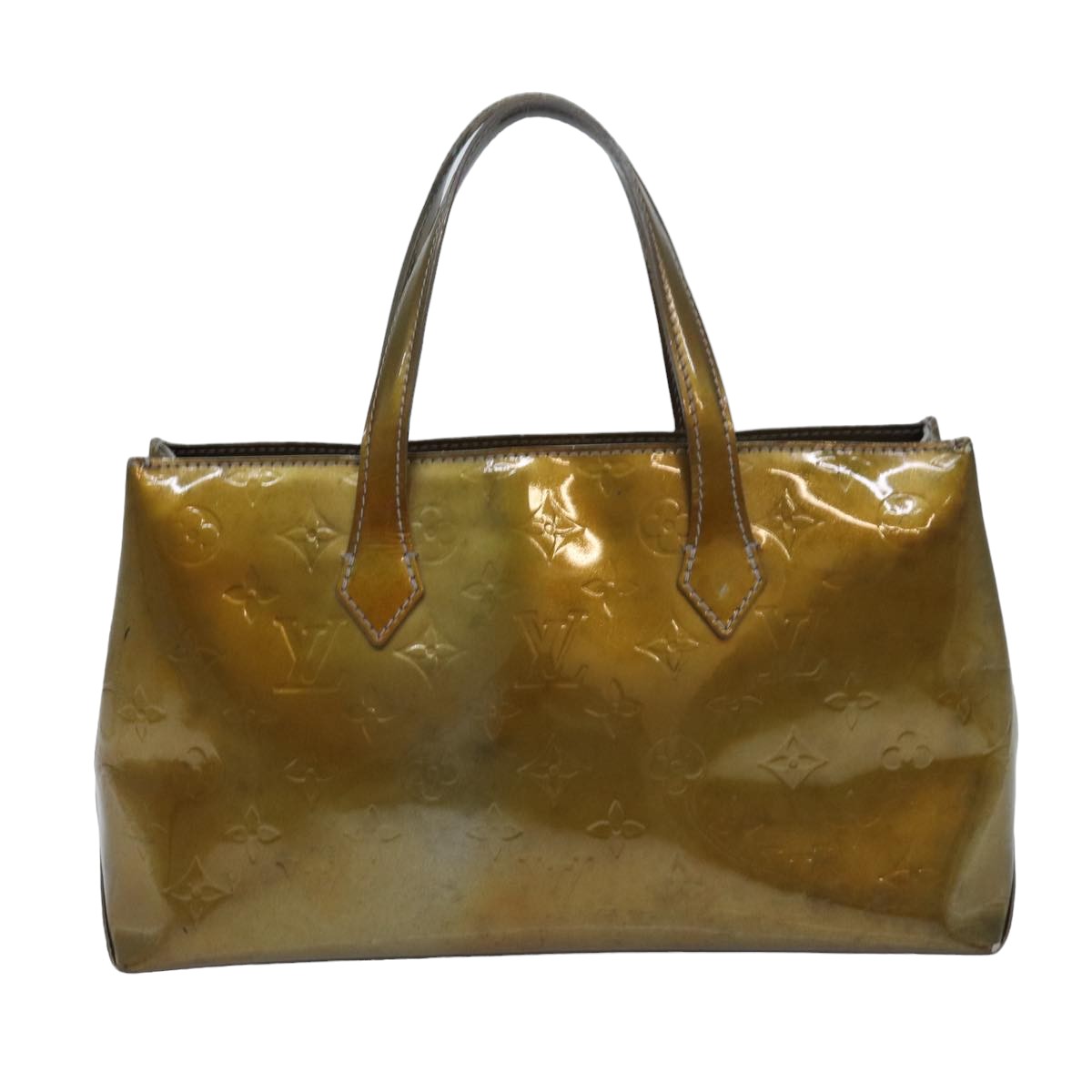 LOUIS VUITTON Monogram Vernis Wilshire PM Hand Bag Veil Bronze M91642 77559