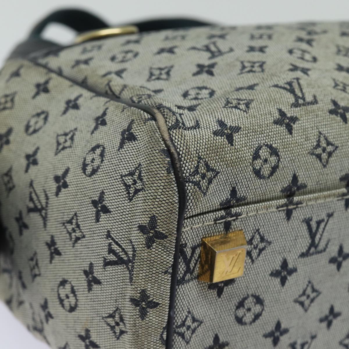 LOUIS VUITTON Monogram Mini Josephine PM Hand Bag Blue M92049 LV 77560