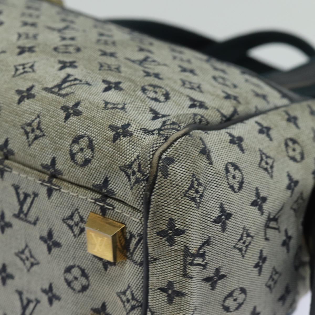 LOUIS VUITTON Monogram Mini Josephine PM Hand Bag Blue M92049 LV 77560