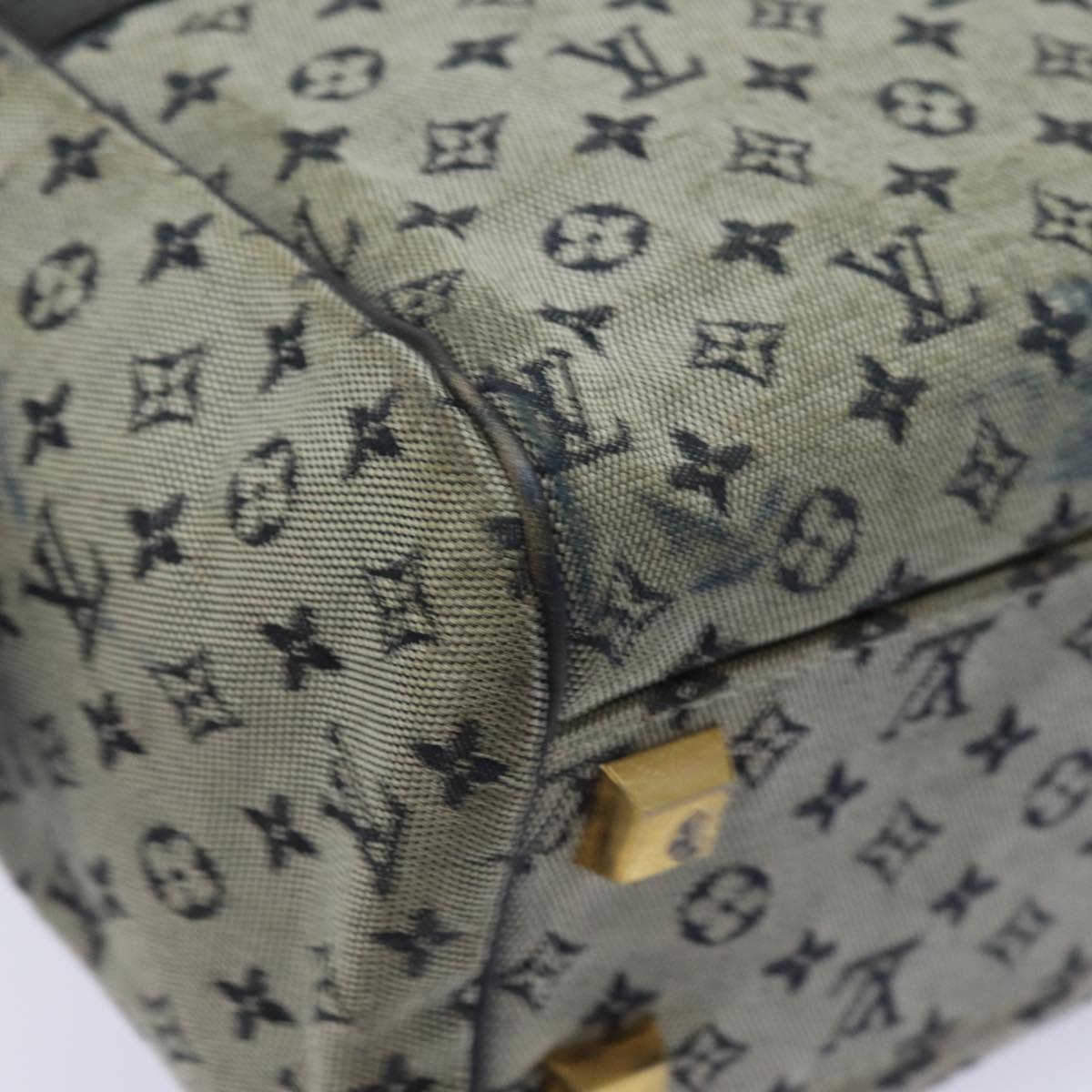 LOUIS VUITTON Monogram Mini Josephine PM Hand Bag Blue M92049 LV 77560