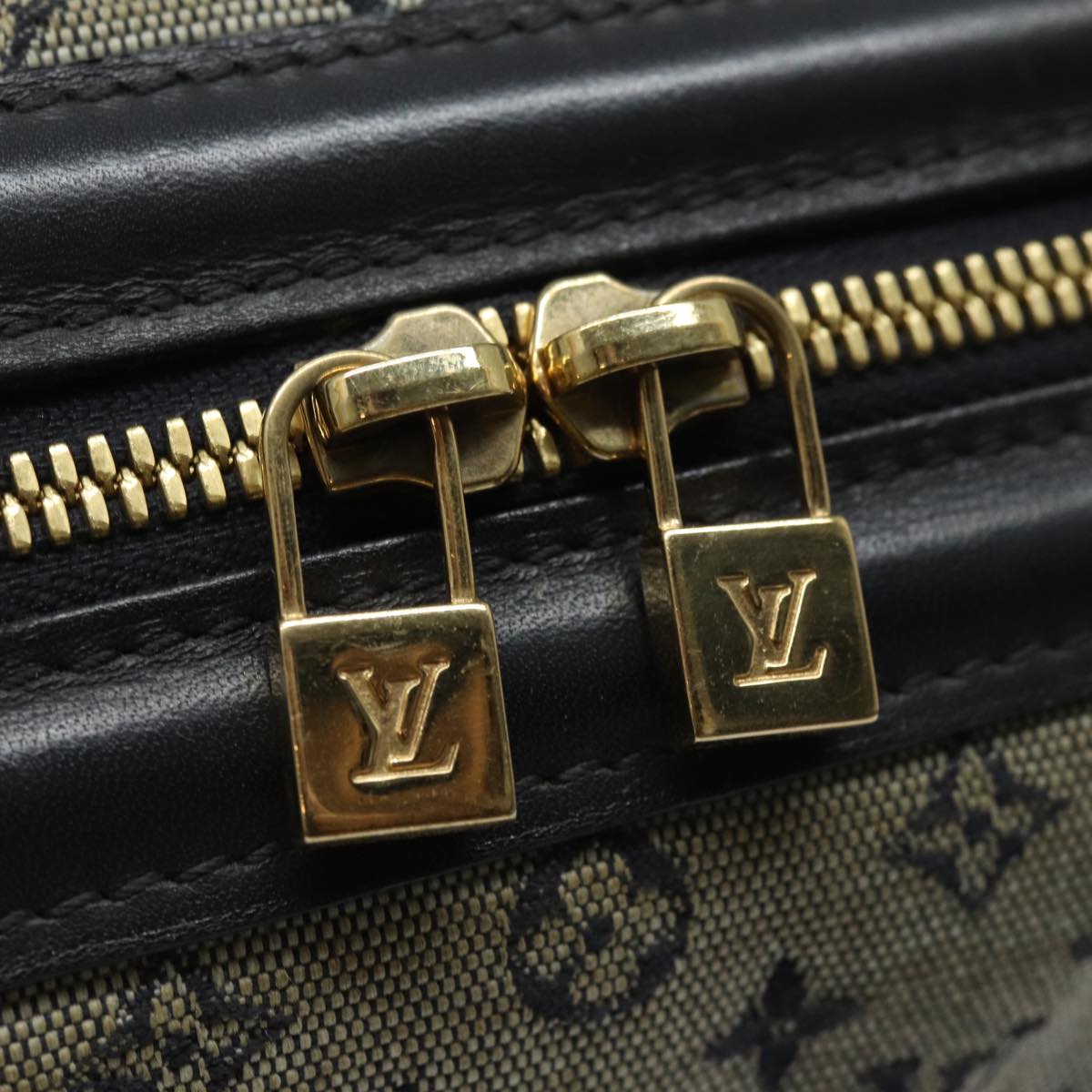 LOUIS VUITTON Monogram Mini Josephine PM Hand Bag Blue M92049 LV 77560