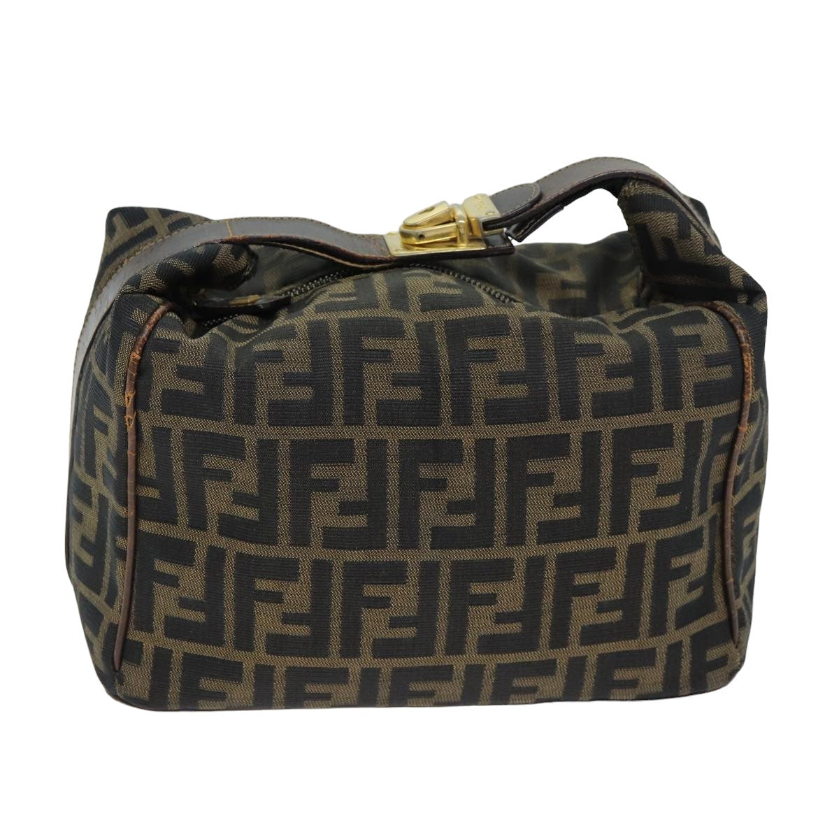 Luxury Fendi Zucca Canvas Vanity Pouch Brown Black77628