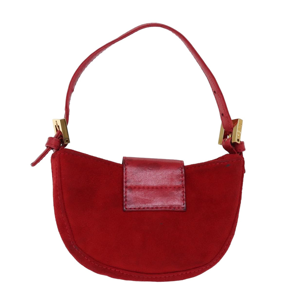 Luxury Fendi Mini Croissant Hand Bag Suede Red77631