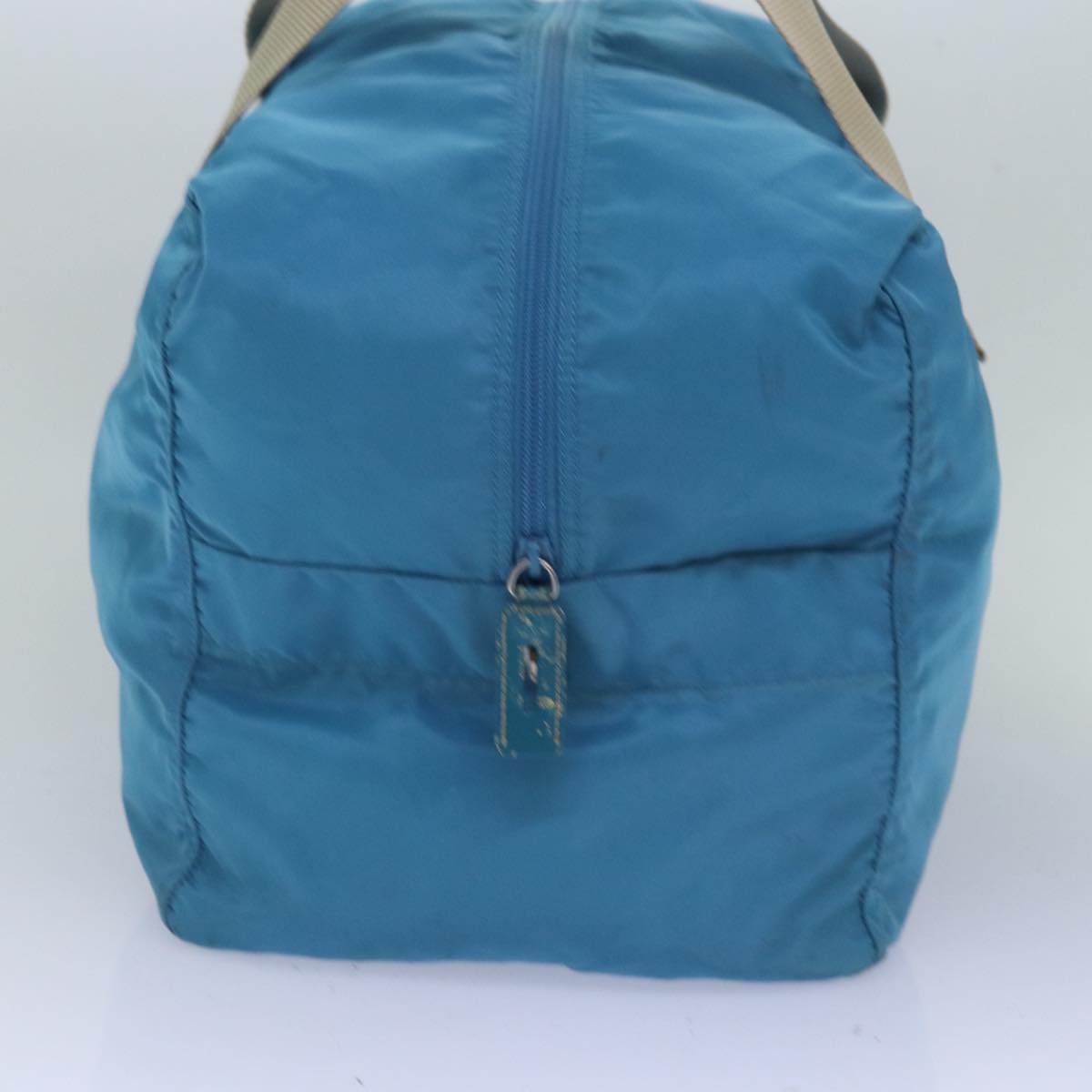 Luxury PradaBoston Bag Nylon Light Blue 77639