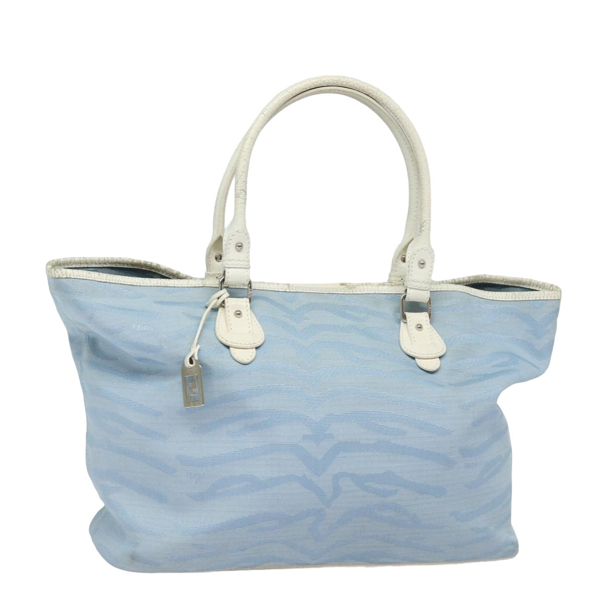 Luxury Fendi Tote Bag Canvas Light Blue 12429077643