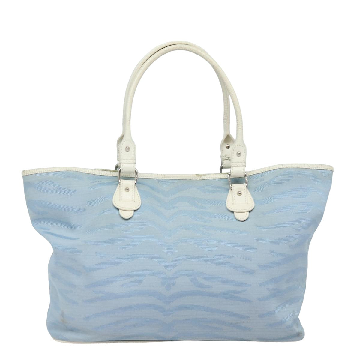 Luxury Fendi Tote Bag Canvas Light Blue 12429077643