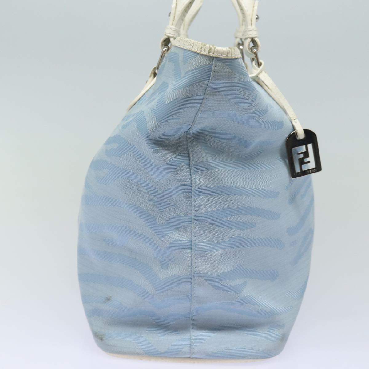 Luxury Fendi Tote Bag Canvas Light Blue 12429077643