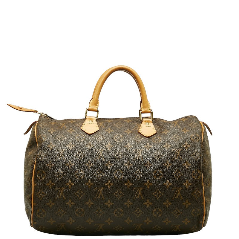 Louis Vuitton Monogram Speedy 35 Handbag M41524 Brown PVC Leather  Louis Vuitton