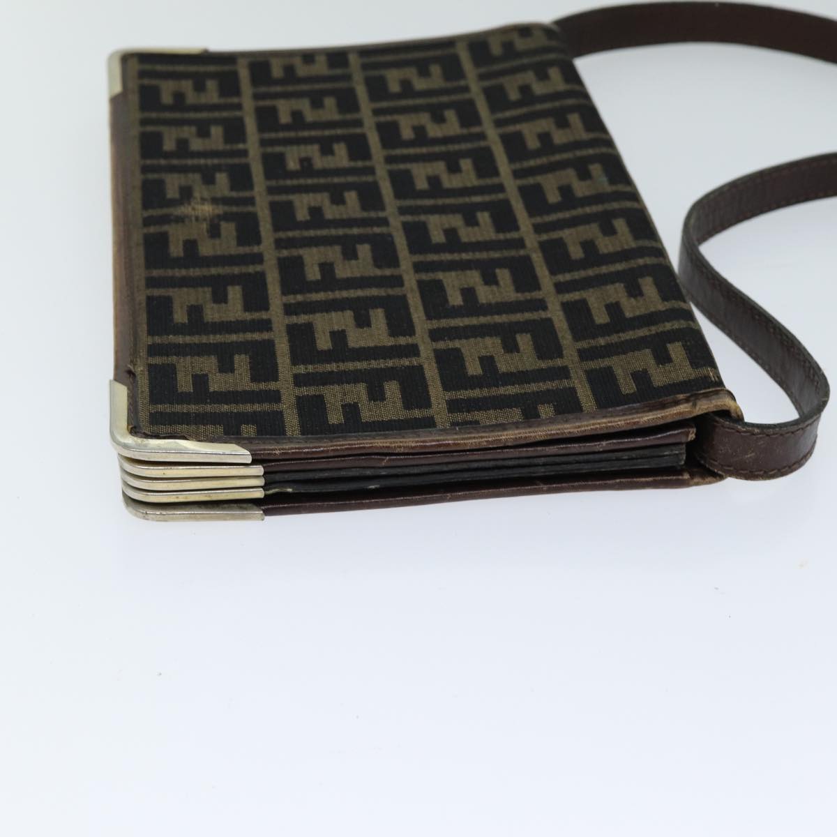 Luxury Fendi Zucca Canvas Shoulder Bag Brown Black77742