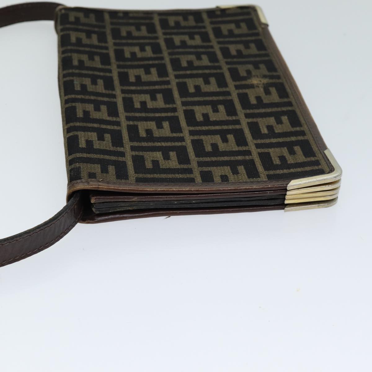 Luxury Fendi Zucca Canvas Shoulder Bag Brown Black77742