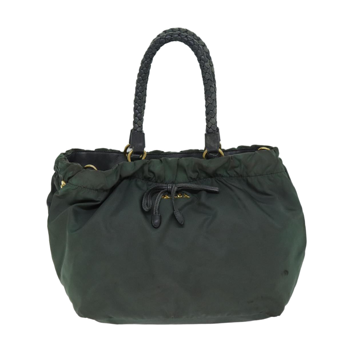 Luxury PradaHand Bag Nylon 2way Khaki 77763